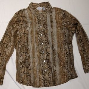 Chico's Sheer Python Print Blouse size 3/XL